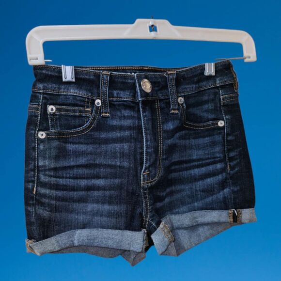 American Eagle Outfitters Super Stretch  Hi Rise Shortie Size 0 (S15) - Picture 1 of 4